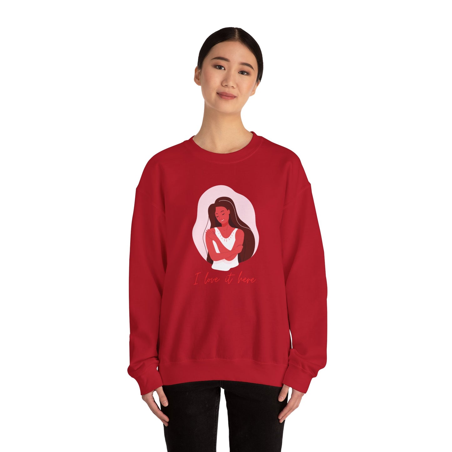 I Love It Here Unisex Heavy Blend™ Crewneck Sweatshirt