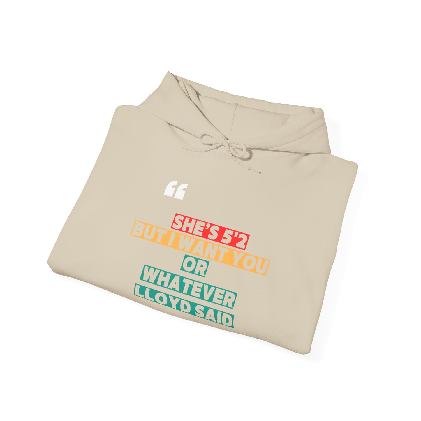 She's 5'2 But I Want You or Whatever Lloyd Said Unisex Fleece Hooded Sweatshirt