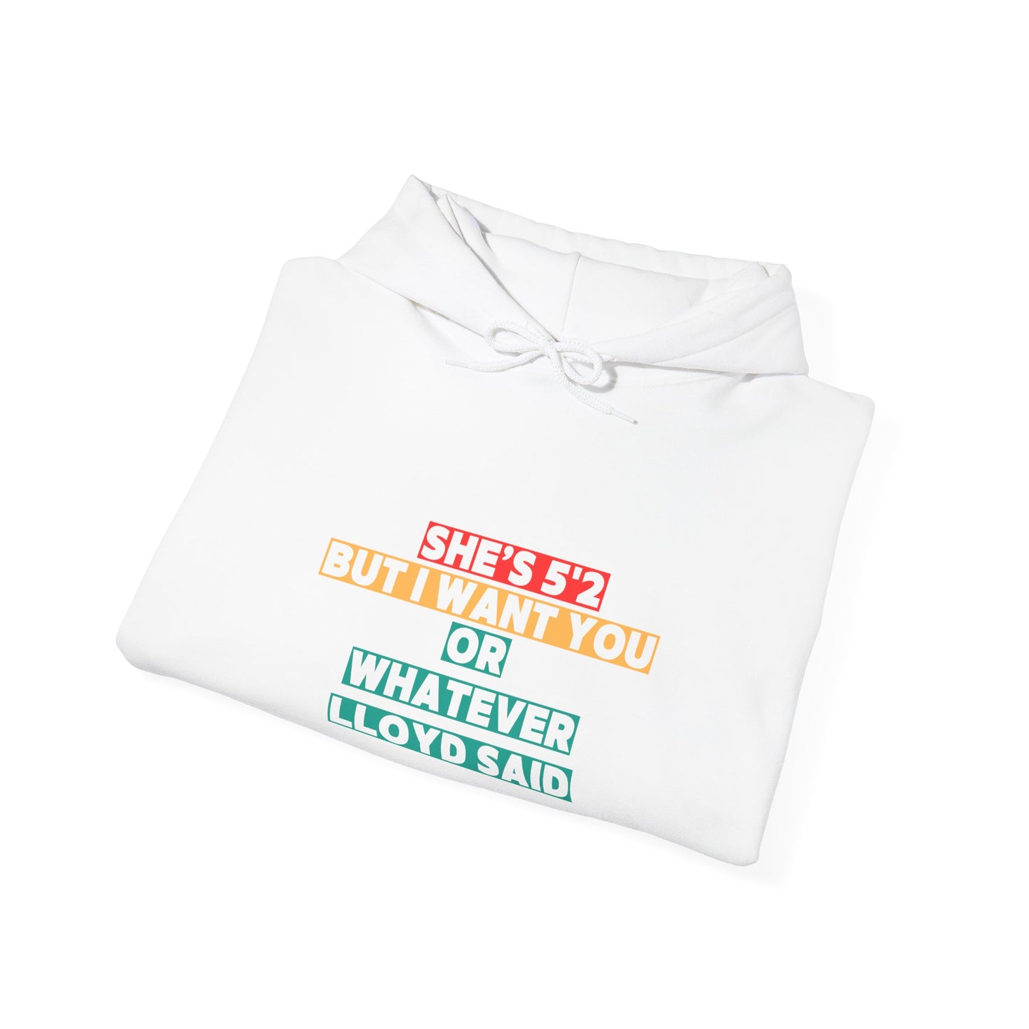 She's 5'2 But I Want You or Whatever Lloyd Said Unisex Fleece Hooded Sweatshirt