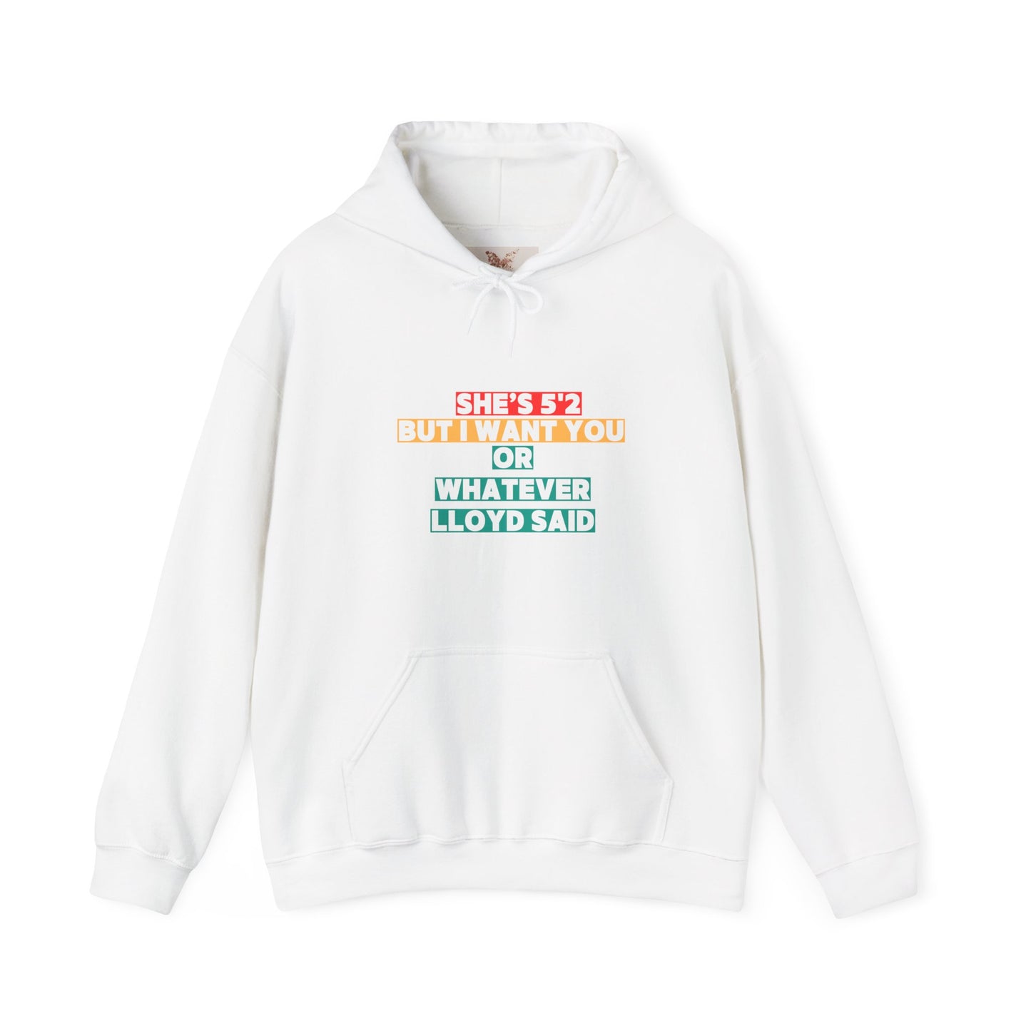 She's 5'2 But I Want You or Whatever Lloyd Said Unisex Fleece Hooded Sweatshirt