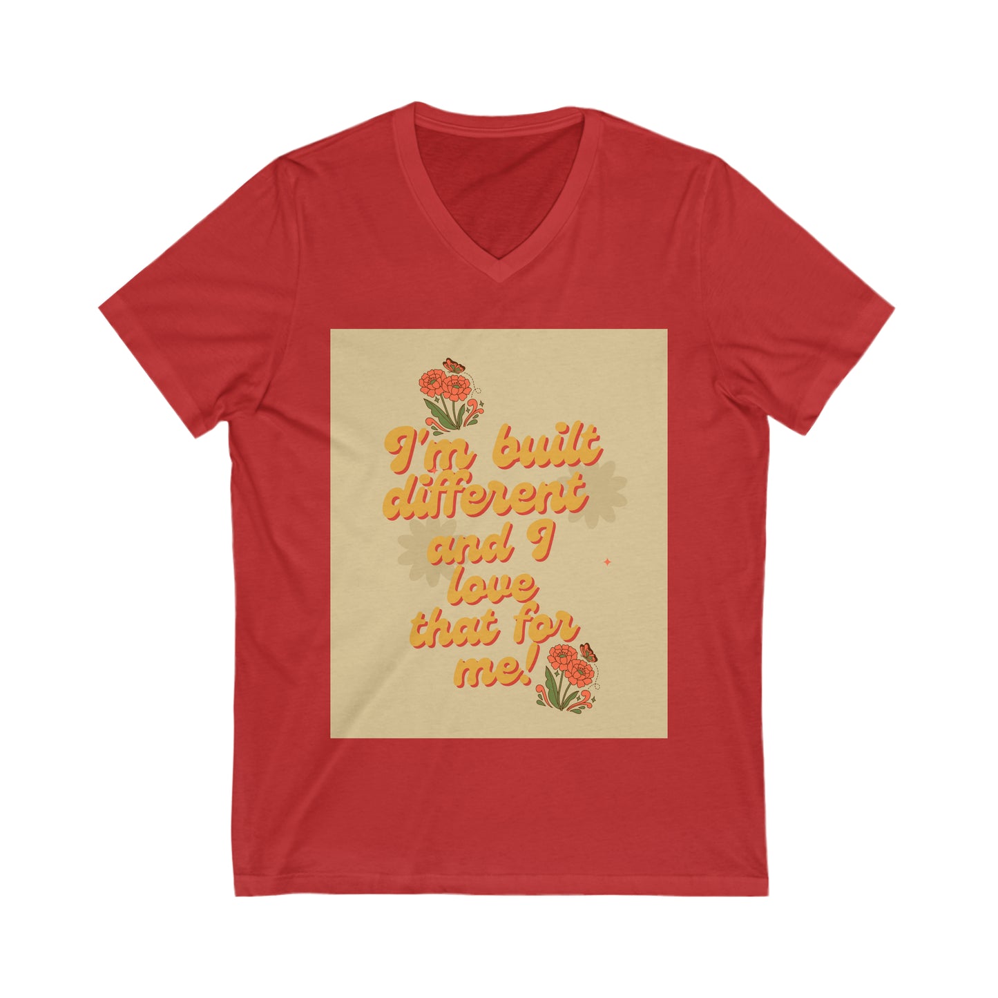 I'm Built Different Unisex Jersey Short Sleeve V-Neck Tee